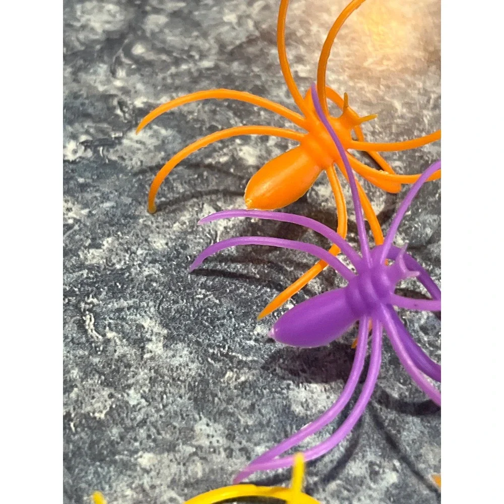 Walmart Halloween Spider Rings Assorted Purple Orange Black Yellow 50 Count